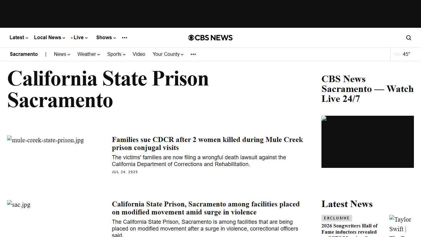 California State Prison Sacramento news - Today’s latest updates - CBS Sacramento