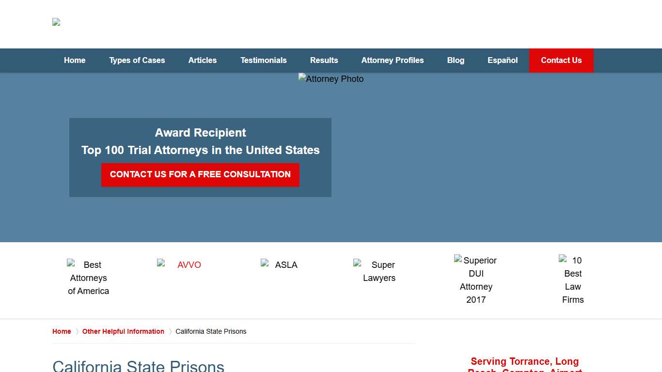 California State Prisons :: Torrance, California Criminal Lawyers Greg Hill & Associates